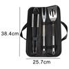 3/9/20 PCS For Camping Outdoor Spatula Fork Tongs Knife Brush Skewers BBQ Tools Set Stainless Steel Barbecue Utensil