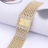 Luxury Ladies' Square Quartz Watch - Casual Stainless Steel with Diamond Accents