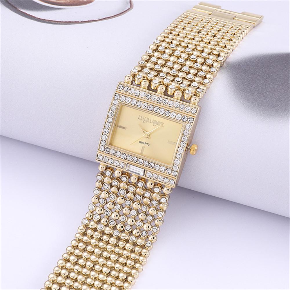 Luxury Ladies' Square Quartz Watch - Casual Stainless Steel with Diamond Accents