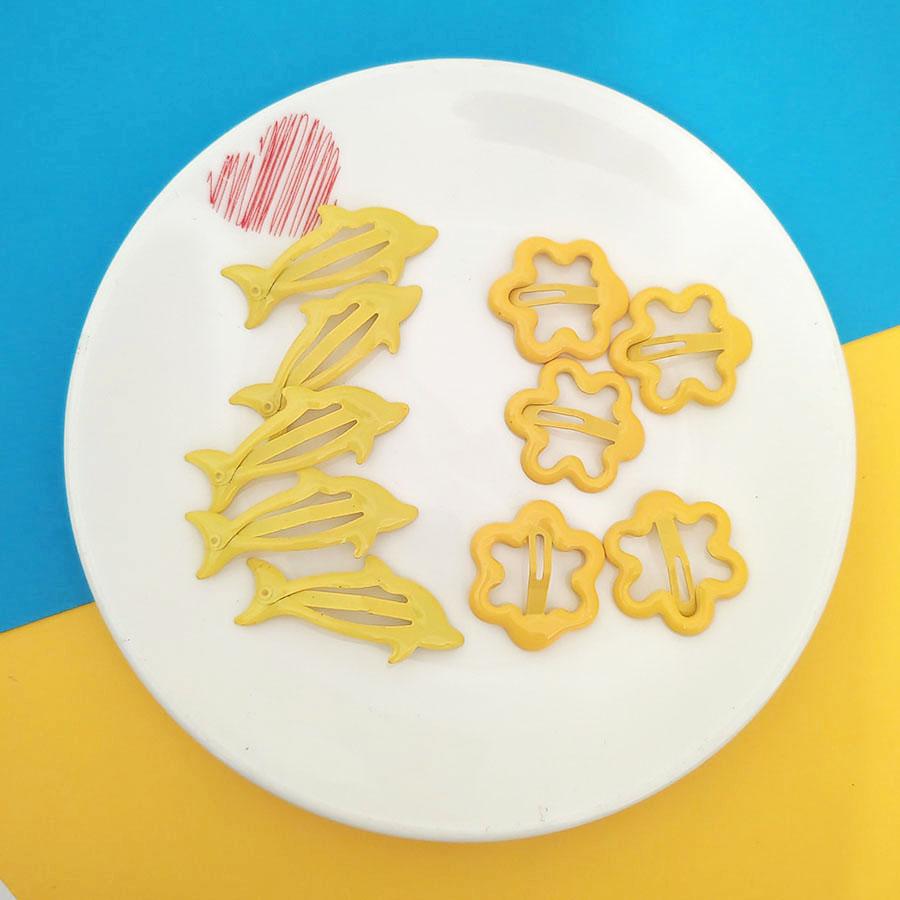 

10pc Cute Mini Flower Dolphin Hairpin Solid Color Sweetly Hair Side Clips Accessory for Women Girls