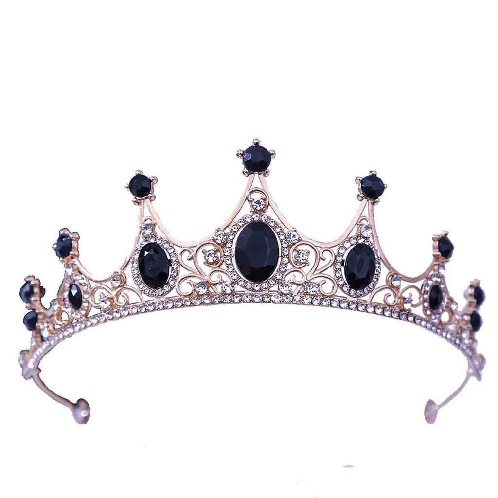 Elegant Green Diamond Baroque Bridal Tiara, Noble Crystal Princess Crown for Birthdays.