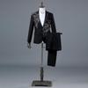 Eleganter, mit Applikationen verzierter Herrenanzug im Slim Fit, 2-teiliger formeller Smoking, Blazer, Hose mit Fliege für den Hochzeitsball