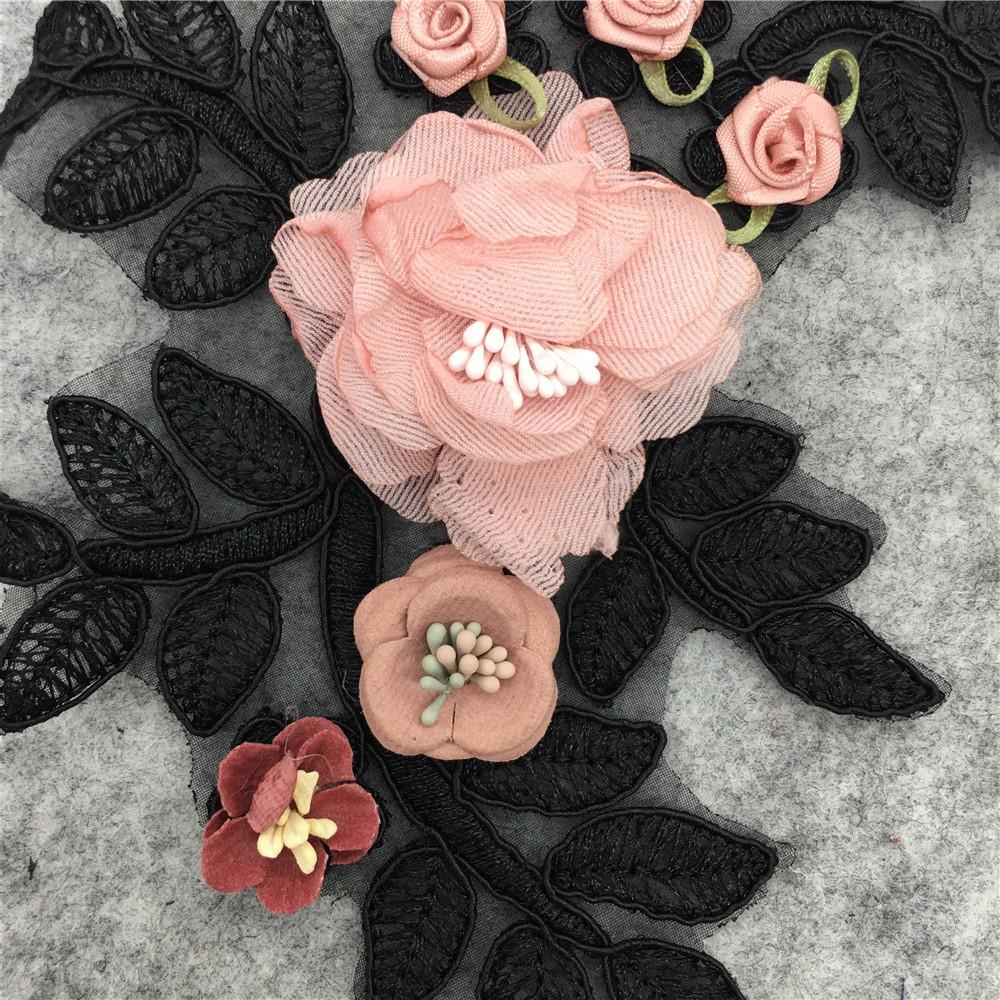 Lace Collar Embroidered Lace Lace Sequins Three-Dimensional Simulation Rose Dress Accessories