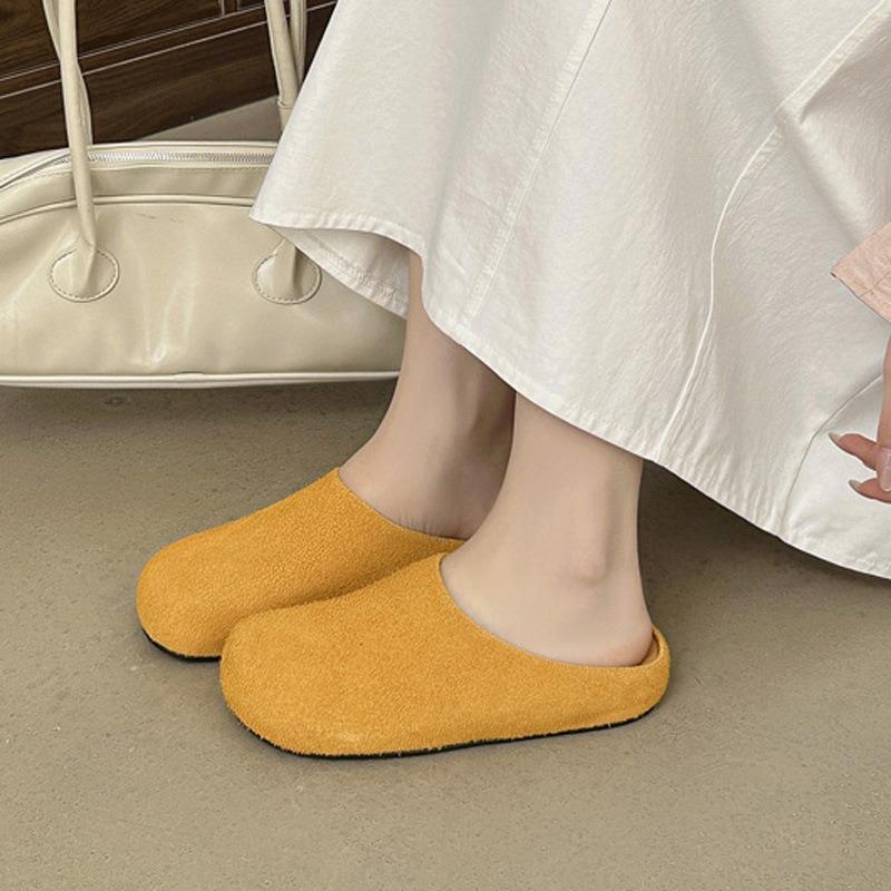 Slippers Women's Summer Outer Wear New Supply Embroidered Flat-bottomed Bag Head Slippers