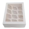 25Pcs Cupcake Box Range 12 Hole Window Face Wedding Birthday Party Christmas Gift