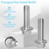 Flange Hex Head Bolts, Flange Nuts, 304 Stainless Steel, Exhaust Manifold Hardware Kit (Bolts&Nuts) M10 X 1.5-35Mm (8-Pack)
