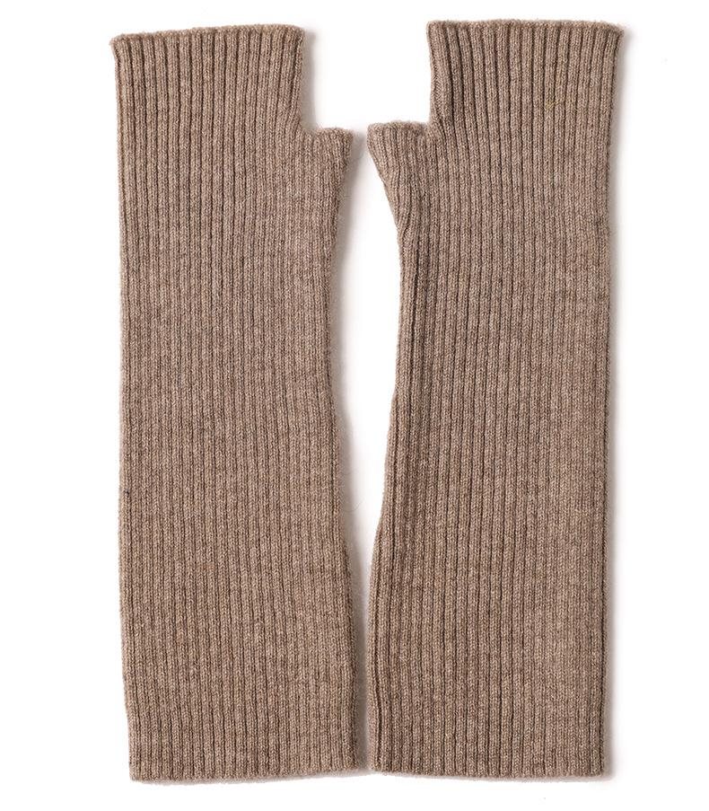 Women's Cashmere Knit Striped Half-Finger Winter Gloves