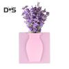3/6Pcs Wall Mount Silicone Vase Reusable Self-Adhesive Home Office Indoor Refrigerator Window Wall Hanging Plants Flower Vase Sticker Decoration