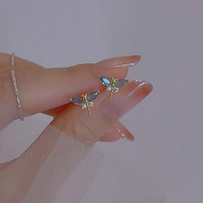 France Crystal Dragonfly Planet Earrings Exquisite Zircon No Allergies No Rust Earring Best Gift for Girls' Jewelry Accessories