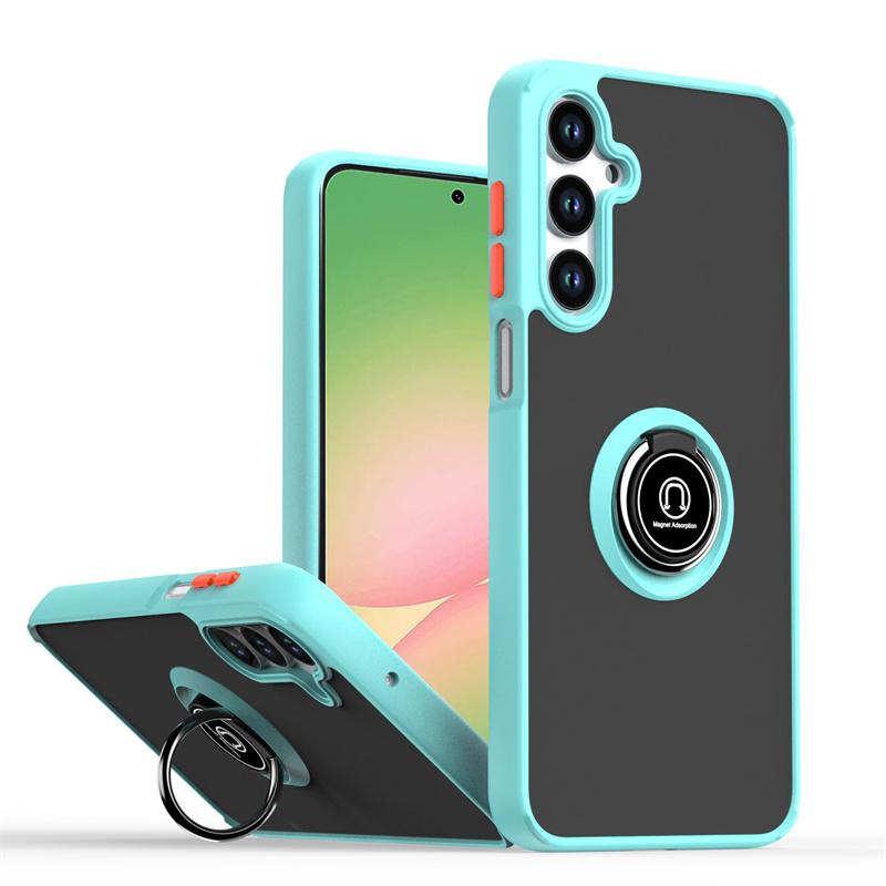 Matte Handyhüllen Für Samsung Galaxy A56 A36 A26 A16 Hülle mit Magnetischem Ringhalter Für Samsung S25 S22 S21 Ultra Plus S24 FE Hülle