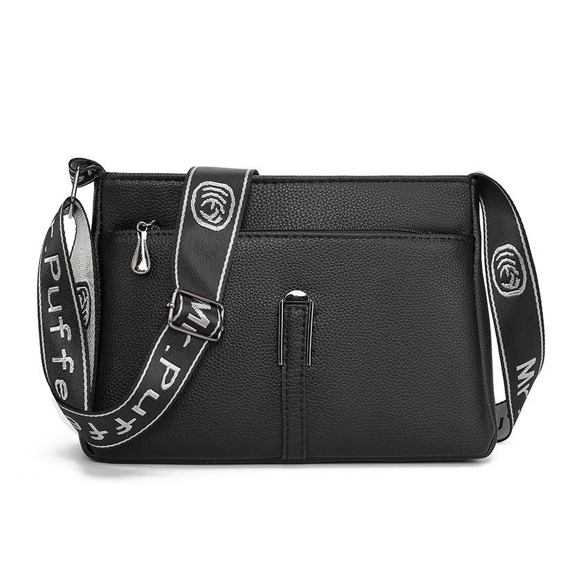 Large Autumn and Winter Solid-color Soft Leather Bags for Middle-aged and Elderly Mothers, Large-capacity Crossbody Single-shoulder Women's Bags