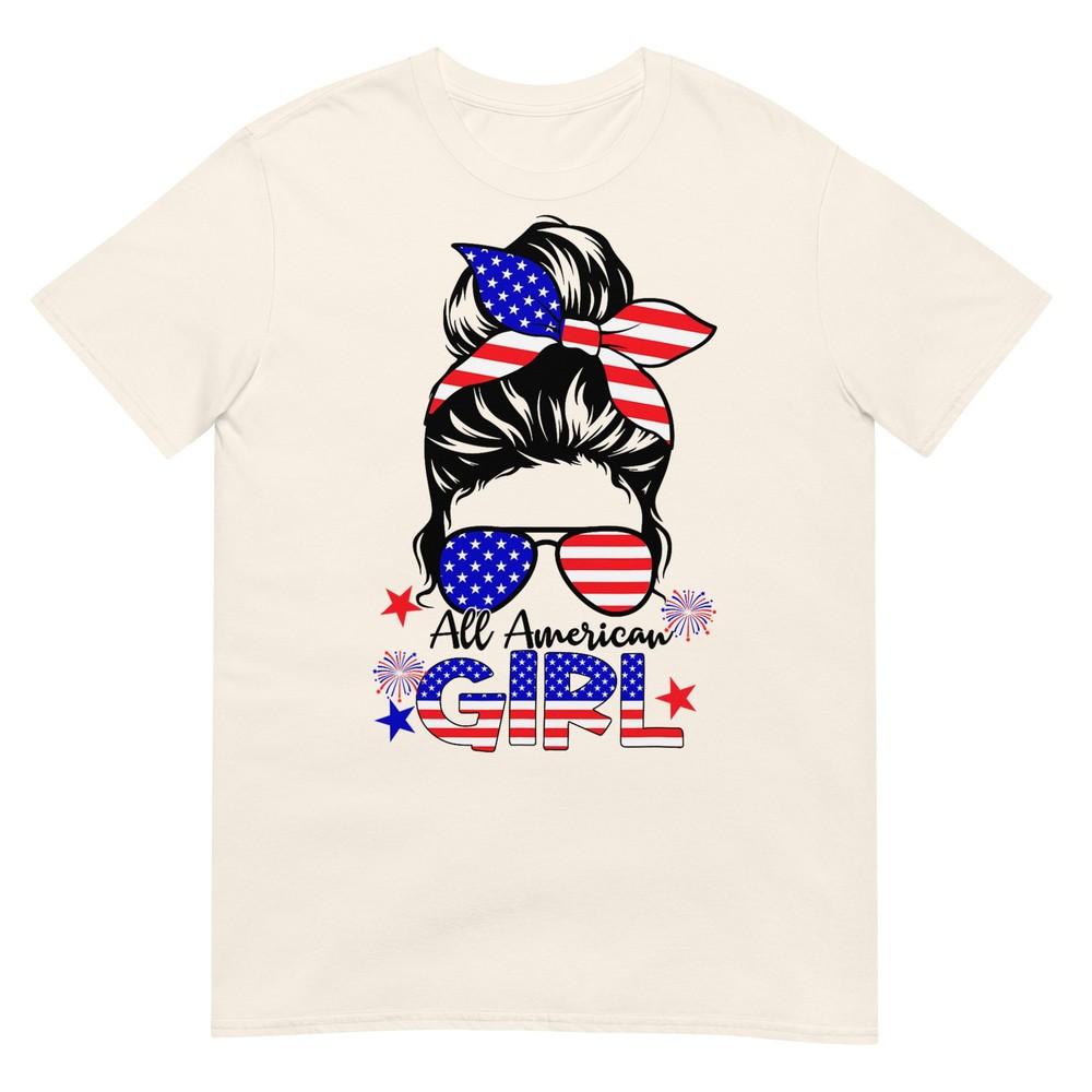 4. Juli All American Girls Messy Bun T-Shirt