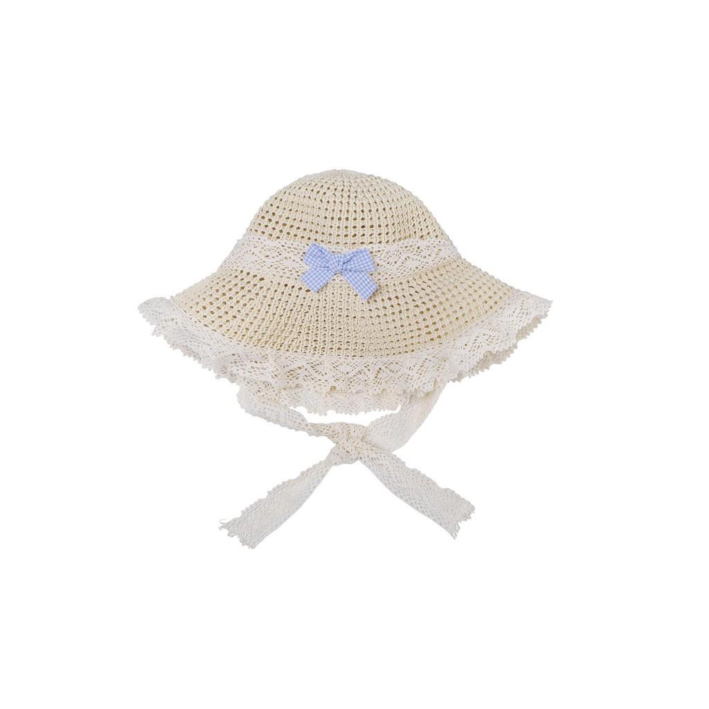 Chic Straw Beige Sun Hat With Beautiful Bow And Lace Edging Casual Wear Spring