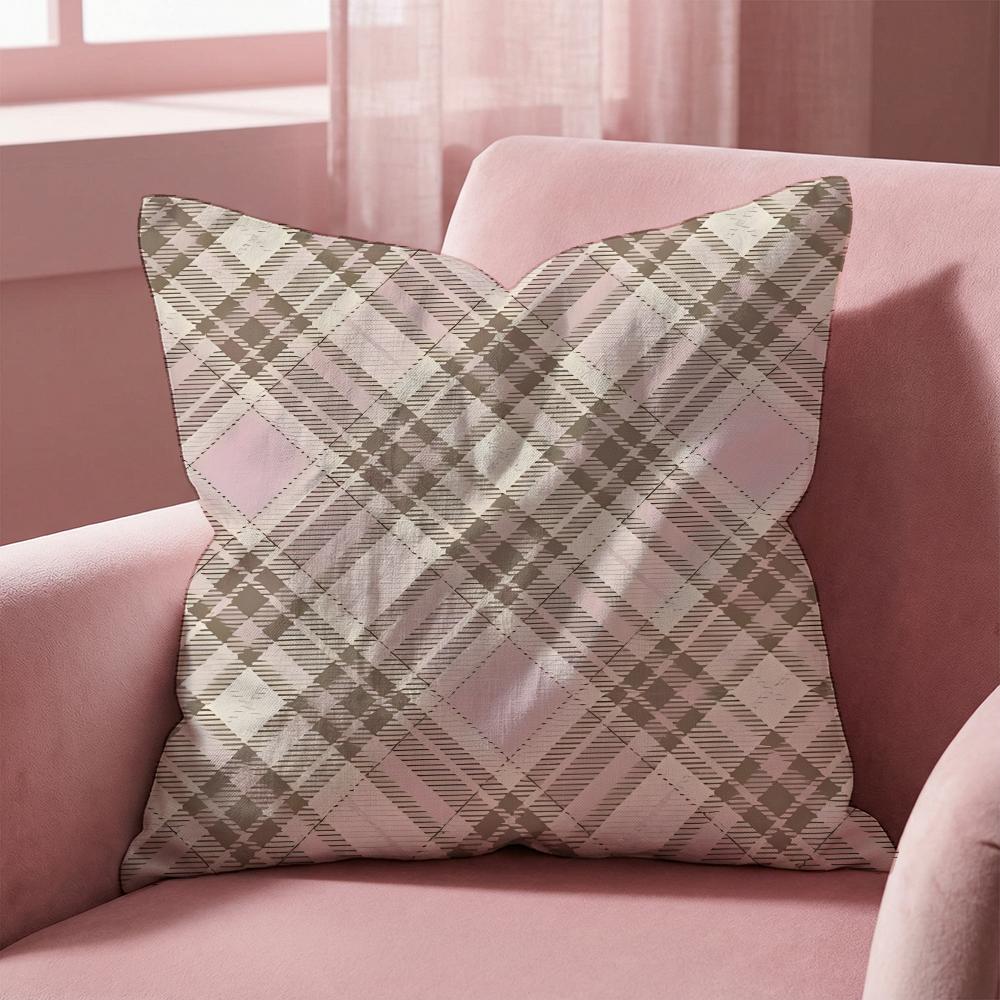 Checkered Pattern Cushion Cover MultiScene Pillow Cover for Home Car Reversible Soft Durable for Daily Use