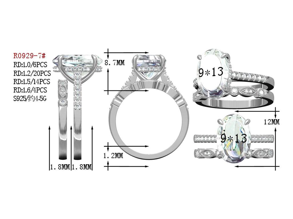 Gica Gema Oval Rings For Women Girl 925 Sterling Silver 9*13mm Rose Pink White Zircon Wedding Engagement Anniversary Jewerly Gift