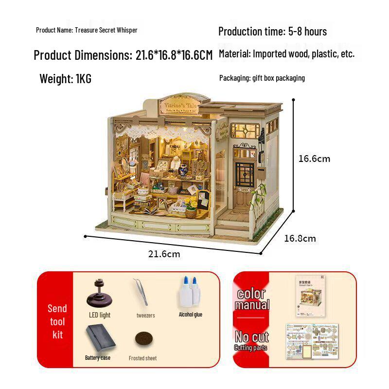 Treasure Secret Jewelry DIY Miniature House Model - Handmade Female Art Scene