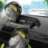 12V Black Car Folding Dual Head Fan 360° Rotatable Auto Cooler Air Fan Low Noise