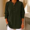 2025 Autumn-Winter Women's V-Neck Corduroy Button-Up Long Sleeve Casual Top