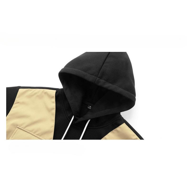 Contrast Color Stitching Hooded Fashionable Personalized Sweatshirt Trendy Teenagers Handsome Versatile Top