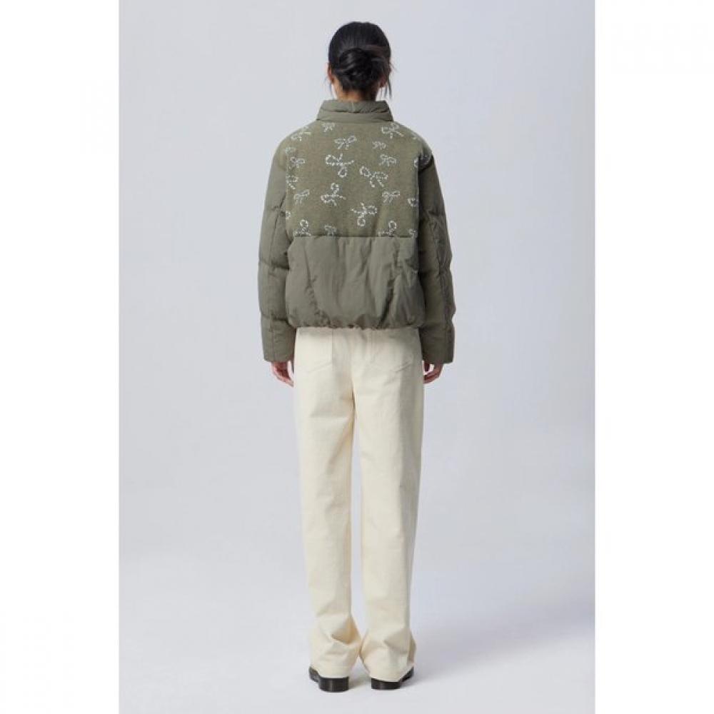 Benetton White Ribbon Knit Down Jumper Bapdf2611