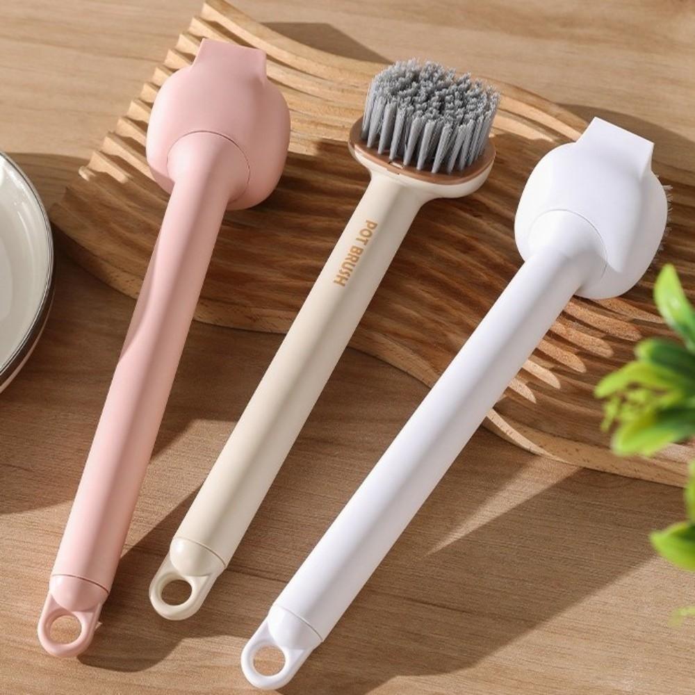 Stain Removal Pot Cleaning Brush Blind Spots Free Scrub Brush Rotatable Pot Scrubber  Skillet
