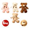 Bear Teddy Ribbon Plush Toy Rag Doll Pp Cotton Embroidery Huggable Technique
