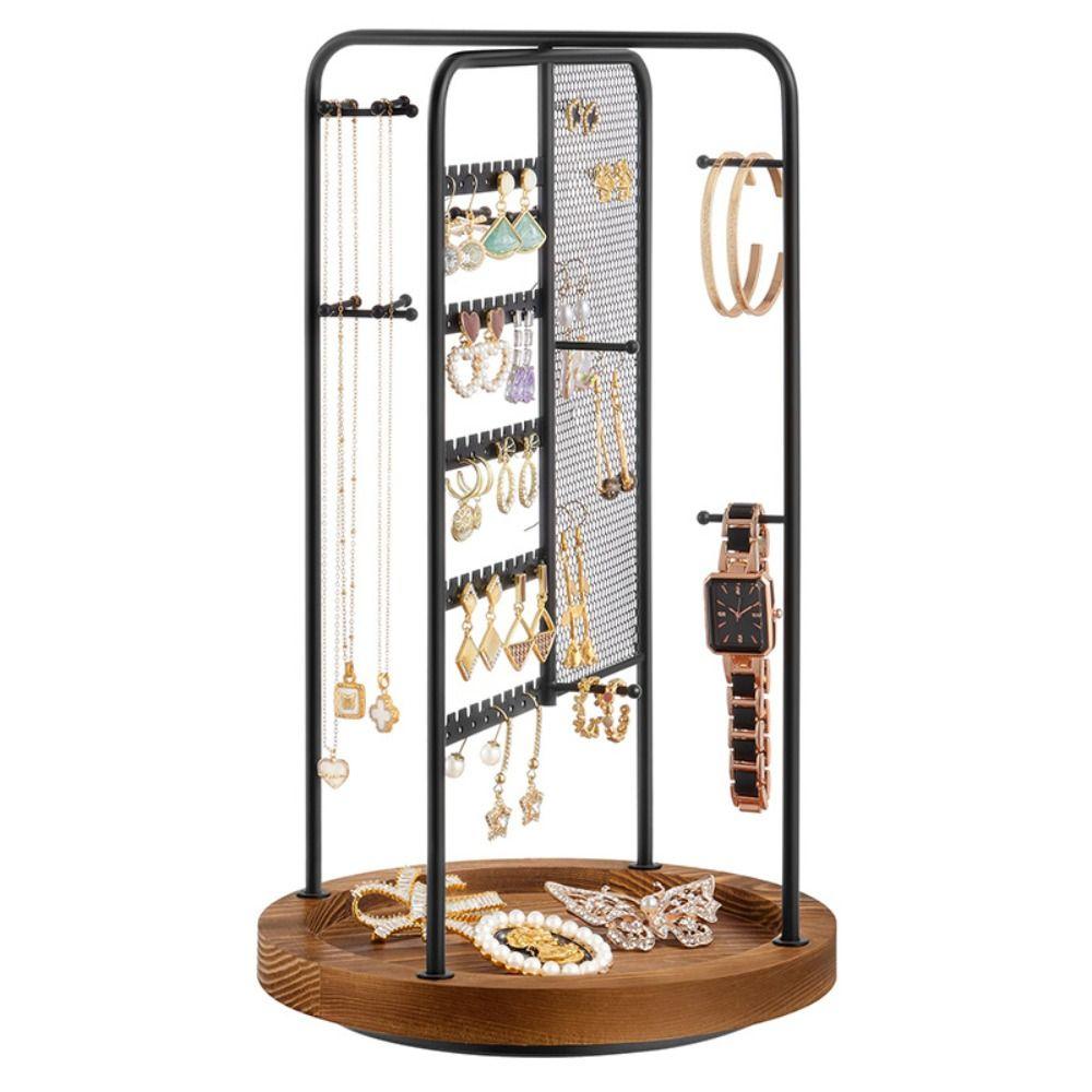 

Stable Jewelry Holder Wooden Base Jewelry Display Stand Necklace Earring Holder Bedroom золотой