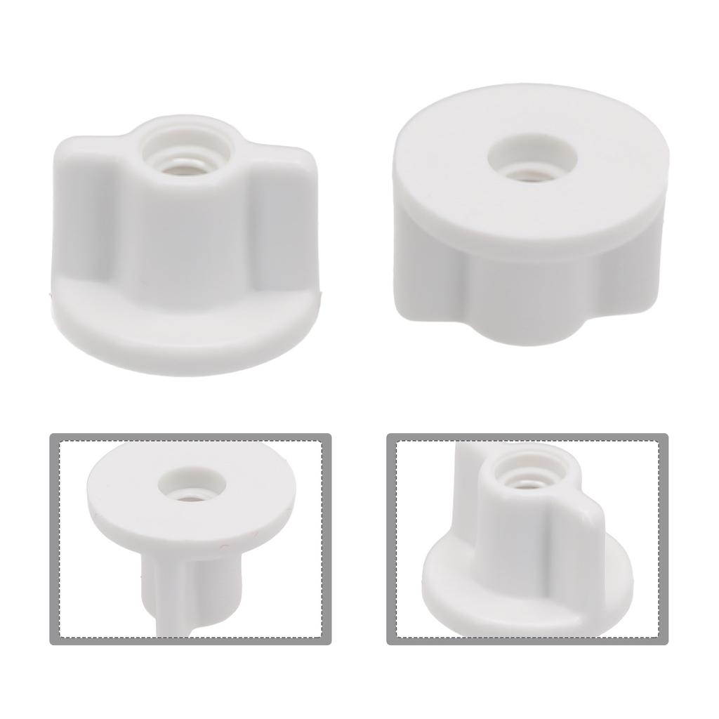 6MM Kunststoffschraube Gegenmutter Ersatz für Toilettensitz Unterseite - 2 Stück Weiße Befestigungsmutter Kompatibel mit 6MM Schrauben & 2,5cm Größe