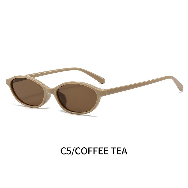 Retro Oval Frame Sunglasses Fashion Personalized Trendy Small Frame Sunglasses Punk Cat Eyes Sunshade Sun Protection Glasses