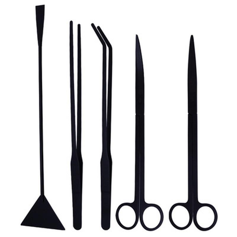 

5Pcs/Set Aquarium Tank Tools Kit Aquascaping Fish Tank Aquatic Plants Long Tweezers Scissors Stainless Steel Maintenance Tools White