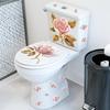 Luxury Pink Rose Floral Toilet Sticker, Waterproof Self-Adhesive Bathroom Decor Sticker Wall Stickers Wall Sticker Wall Decor