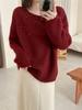 Korean High-End Beaded Knit Pullover for Women - Autumn/Winter Slimming Loose Sweater