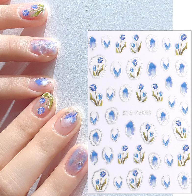 

Модний мармуровий візерунок 3D Nail Art Наклейка Літній гель-лак Наклейка Геометрія Манікюрні прикраси STZ-YB003