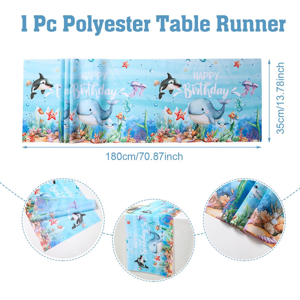 Ocean Animal Disposable Tableware Tablecloth Background Candy Bags Birthday Party Decor Kids Gift Under The Sea Party BabyShower