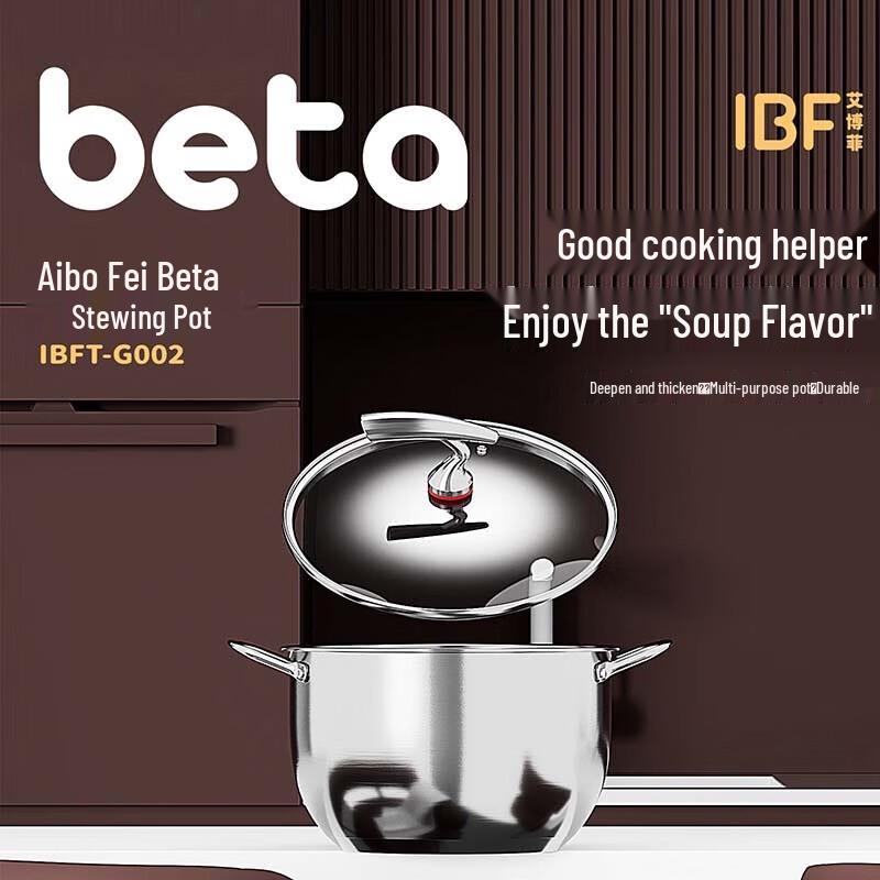 Aibofeibeta 22CM Stainless Steel Stew Pot
