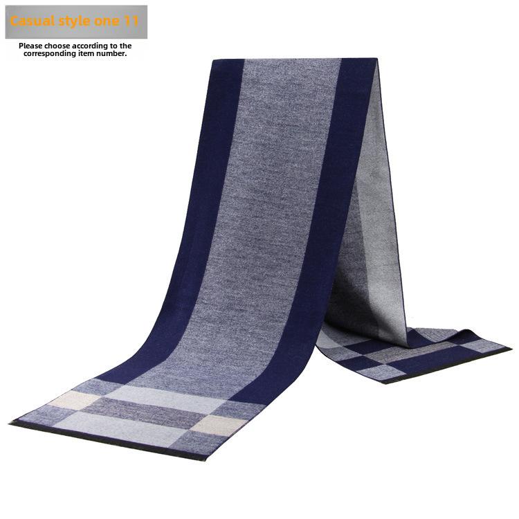 Men's Autumn & Winter Plaid Imitation Cashmere Scarf - Warm & Thick Custom Design