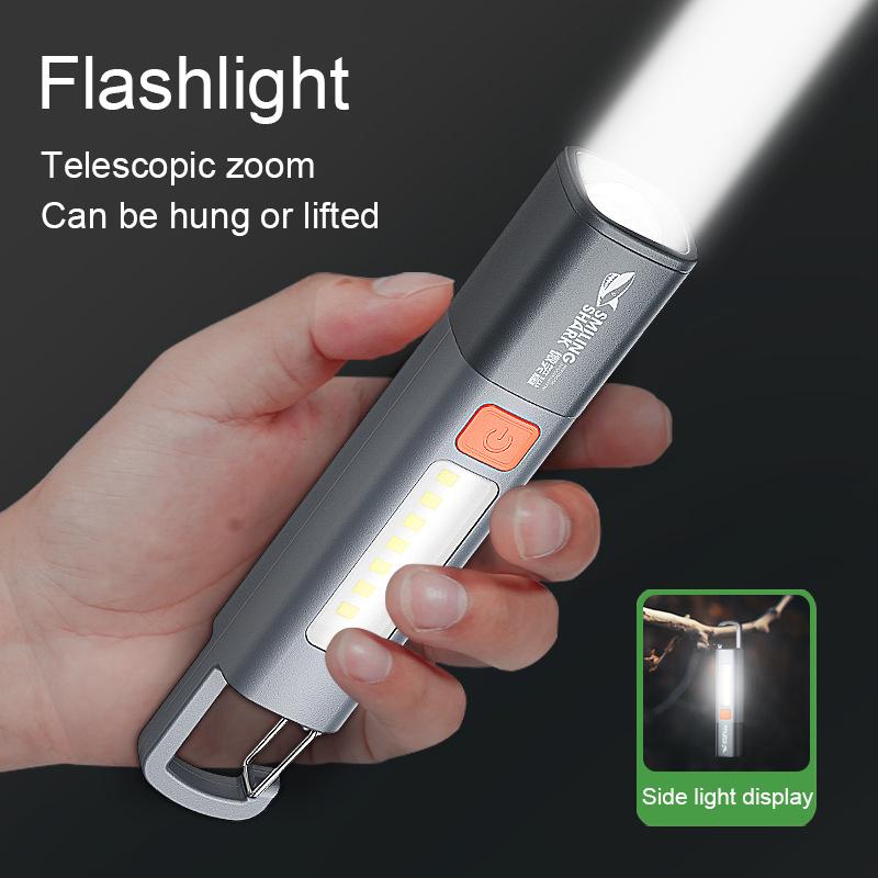 Rechargeable Led Flashlights,Super Bright Flashlight, 3 Modes With Cob Work Light Powerful Handheld Flash Light For Hiking