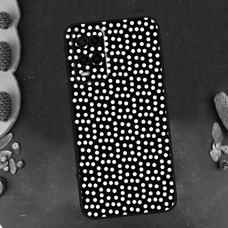 Black And White Polka Dot Case Cover For OPPO Reno 5 Lite A52 A72 A94 A74 A54 A15 A83 A1K A5 A9 A31 A53 2020 Fundas
