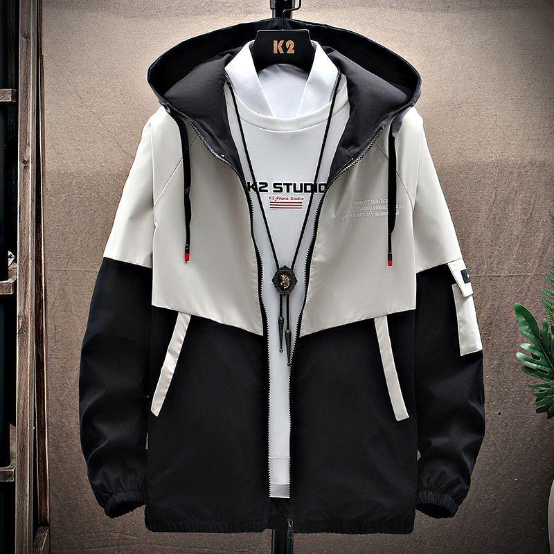 Pánská trendy pracovní bunda s kapucí v korejském stylu pro teenagery