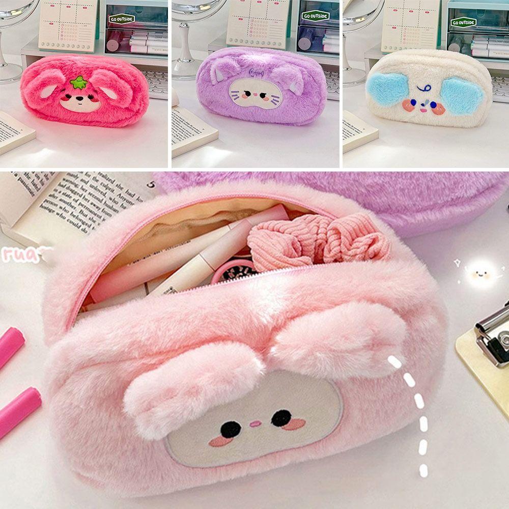 

Плюшевый пенал, многофункциональный органайзер для канцелярских принадлежностей, креативная сумка для хранения, студенческая сумка