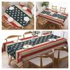 Memorial Day Patriotic American Flag Waterproof Tablecloth Holiday Party Decor Reusable Kitchen Dining Table Cloth Home Decor