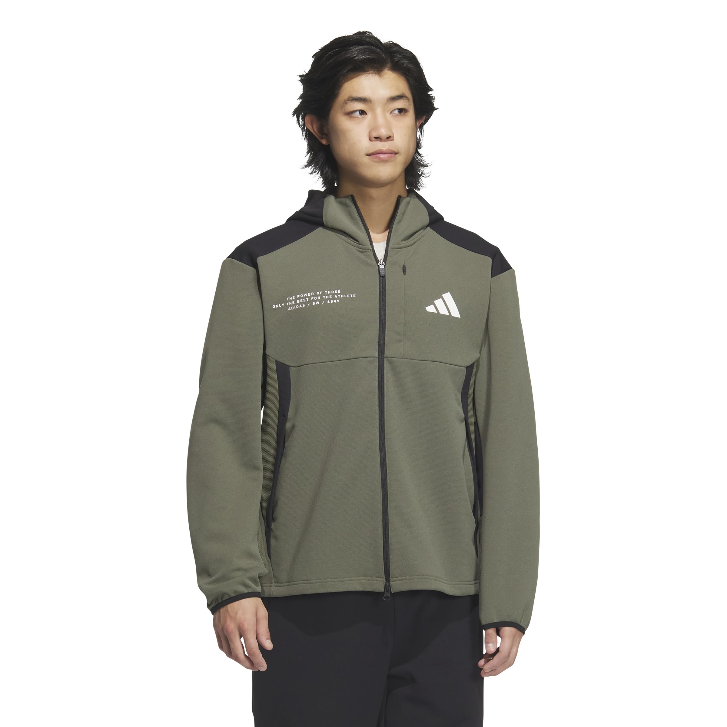 

Adidas Adptn Regular Fit Textured Double Knit Hooded Track Jacket KQD57 Olive Strata XL Men s (JM2084)