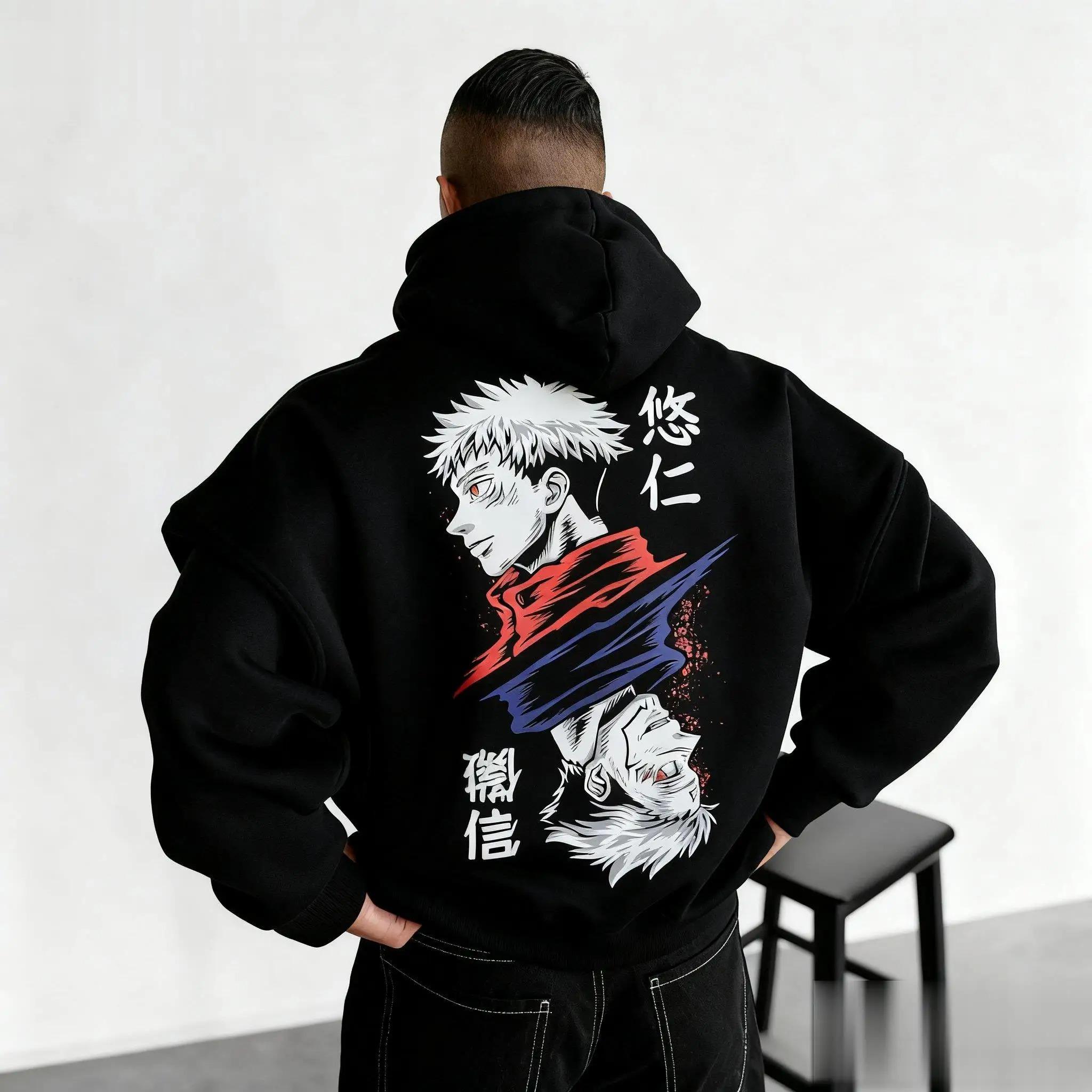 

Унисекс Худи Jujutsu Kaisen Мужчины Женщины Аниме Пуловер Толстовка Уличная Одежда Оверсайз Повседневный Японский Мультяшный Принт Худи 4XL