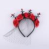 Halloween Hair Accessories Dark Style Veil Halloween Costumes Headdress Cosplay Crown Party Headband Holiday Accessories Black/Red