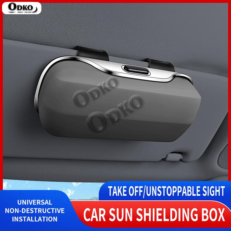 Press Switch Car Sun Visor Glasses Box for Renault Captur Koleos Kadjar Arkana Megane Dacia Duster Clio Sunglasses Storage Case