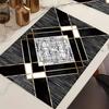 4-Piece Luxury Geometric Gold-Edged Placemats Candlelight Dinner Set for Western Restaurants Modern Home Decor