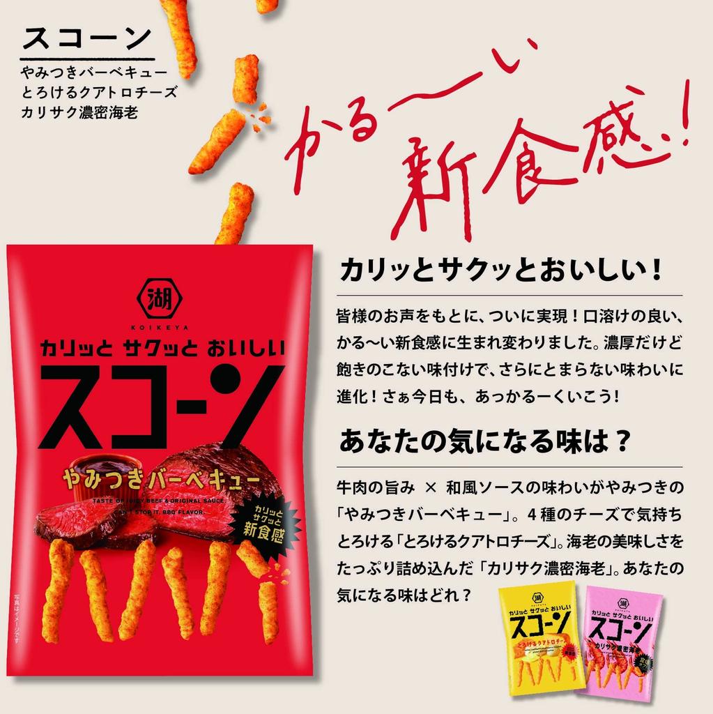 Kokoikeya Large Size Scone Addictive Barbecue 178g X 12 Bags