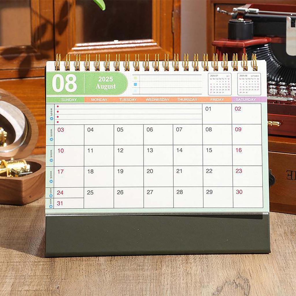 2025 English Desk Calendar Morandi No Print Cross-border Calendar Desktop Open Memo Ornament