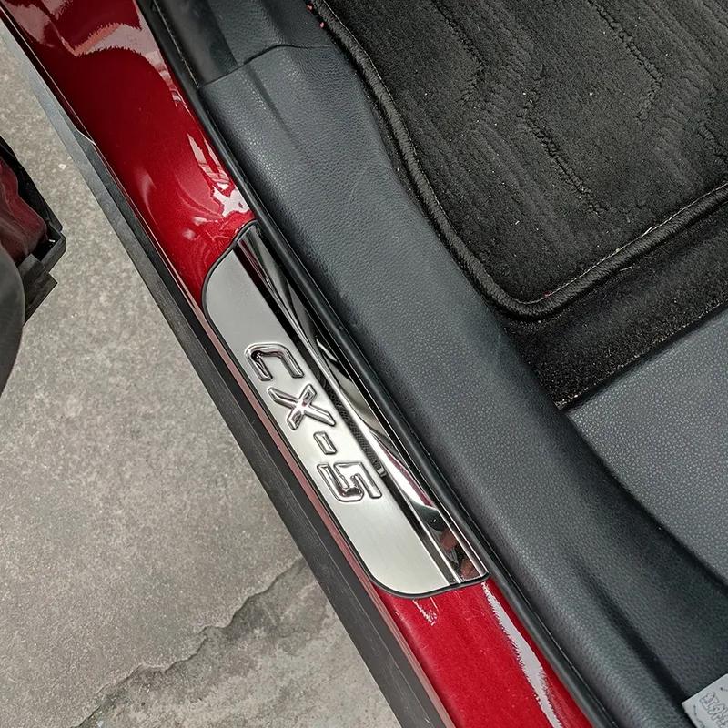 For Mazda CX5  Protector Scuff Plate Guards Car Stainless Door Sill Threshold Pedal Cover Trim Interior Accessories 2024