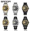 SANDA Men's Automatic Skeleton Watch with Starry Sky Dial, Luminous, Waterproof